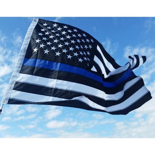 Embroidered Thin Blue Line American Flag