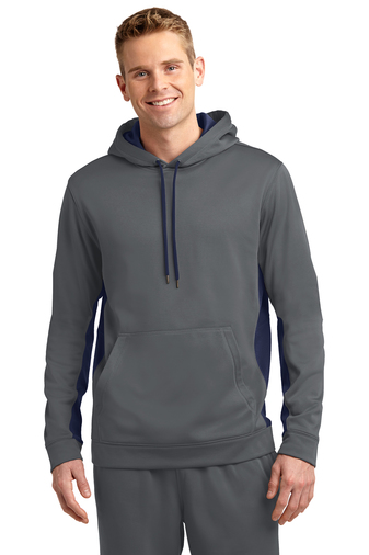 Sport-Tek Sport-Wick Fleece Colorblock Hooded Pullover