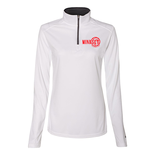 Badger Women’s B-Core Quarter-Zip Pullover - White