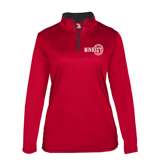 Badger Women’s B-Core Quarter-Zip Pullover - Red