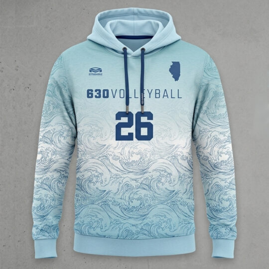630 15-1 Custom Blue Hooded Sweatshirt